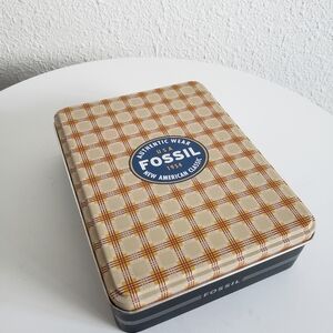 #2001 Fossil Collectible Tin Box For Old Phone Model Authentic Wear USA 1954.